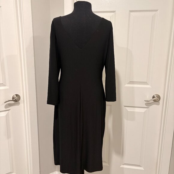 Lauren Ralph Lauren Black ruched jersey wrap dress, Size 12 - Picture 4 of 6